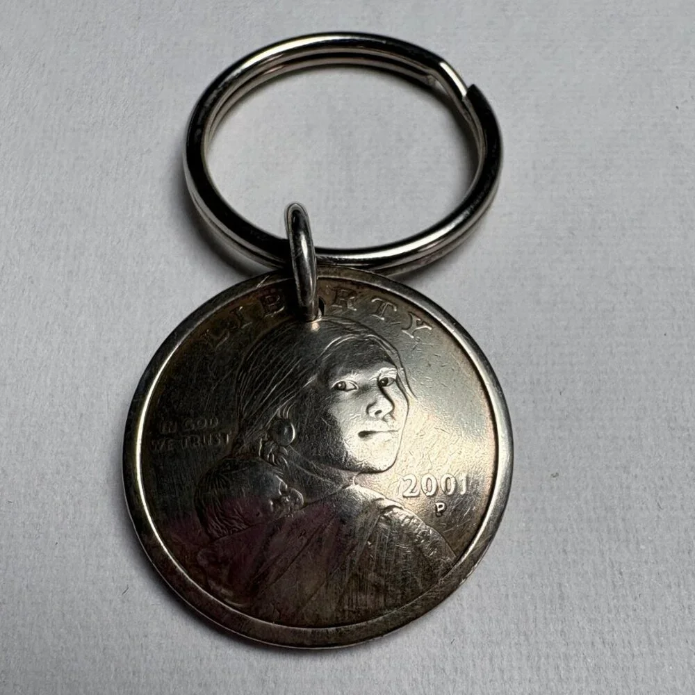 Made From Coins Sacagawea Dollar Keyring – Handcrafted Artisan Design – NWOT